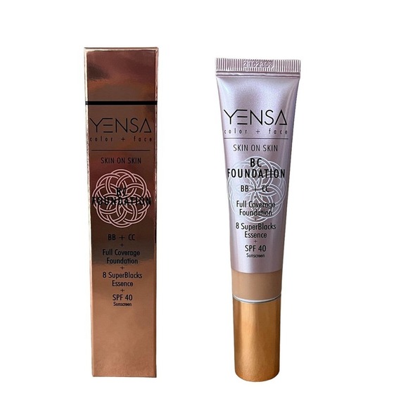 Yensa Skin On Skin BC Foundation Full Coverage SPF 40 Tan Warm - Picture 1 of 5
